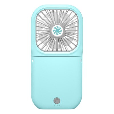 Draagbare Mini Powerbank Met Usb Koelventilator 3000 Mah Usb Fan Desktop Vouwen Powerbank Outdoor Schat Powerbank Meisje: Blue