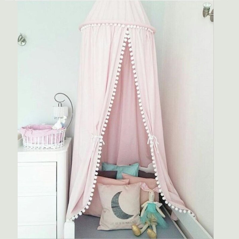 Kids Play House Tents Canopy Bed Curtain Baby Hanging Tent Crib Children Room Decor Round Hung Dome Mosquito Net Bed Valance