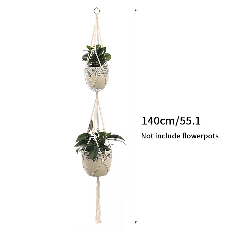 Nordic Opknoping Manden Bloempot Plant Houder Vintage Katoen Muur Opknoping Mand Bloempot Netto Macrame Plant Hangers Thuis Decor: S8   Hanging Baskets