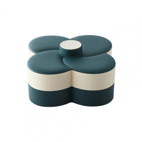 Plateau à collation en forme de fleur Double couche PP assiette de fruits secs pas facilement déformable pour Restaurant , directe,: Blue  White