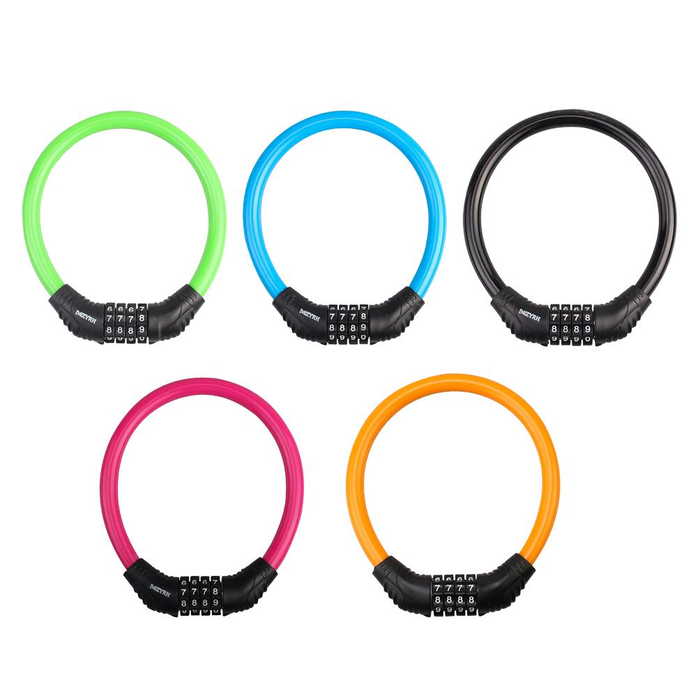 Candado de cadena de 4 dígitos para bicicleta, para patinete eléctrico Xiaomi M365, antirrobo, de aleación de acero, con código de Cable
