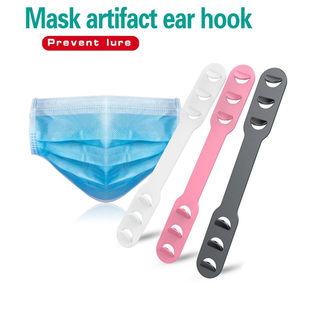 Mask Extension Hook 3 Levels Adjustable Anti-slip Ear Mask Grips Rubber Face Mask Extend Hook Retainer Clip for Earloop Mask