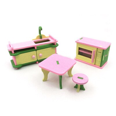 Dollhouse Wooden Colorful Dolls House Miniature Furniture Toys Toy Kids Simulation Furnitures Models House Decor Doll Xmas: 12