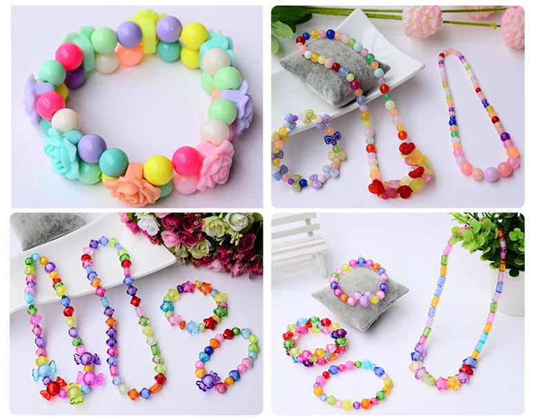 Diy handgemaakte kralen speelgoed met accessoires set kinderen 24 raster meisje sieraden maken speelgoed educatief speelgoed kinderen