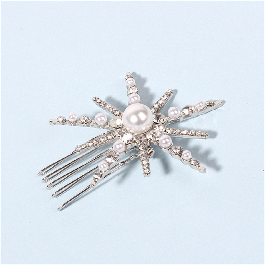Korean Hair Side Combs French Hair Comb Straight Teeth Hair Clip Comb Twist Hair Comb Bridal Wedding Veil Comb Hair Accessories: green