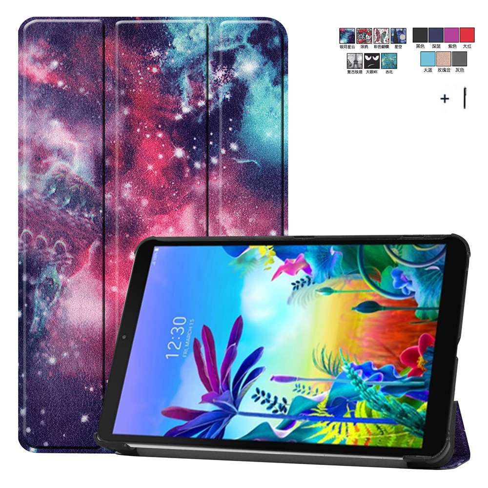 Skrzynki pokrywa dla LG G Pad 5 10.1 cala magnes odwróć PU skórzany tył stojak Capa Funda Coque + rysik