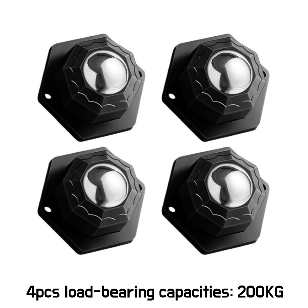 4PCS Furniture Casters Wheels Self Adhesive Universal 360 ° Rotating Casters Stainless Steel 200KG Heavy Duty Universal Wheel: Silver