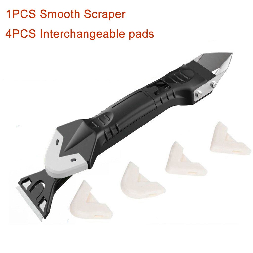 3/5 in 1 Multifunctional Silicone Remover Caulk Finisher Silicone Remover Scraper Useful Sealant Smooth Scraper Grout Kit Tools: B