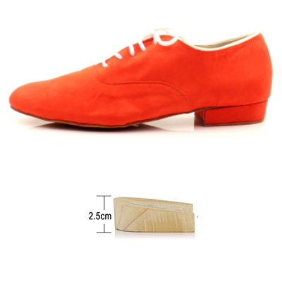 Ladingwu-zapatos de baile de salón para hombre, calzado moderno de ante rojo, zapatos de baile latino,: Red  2.5cm / 6,5