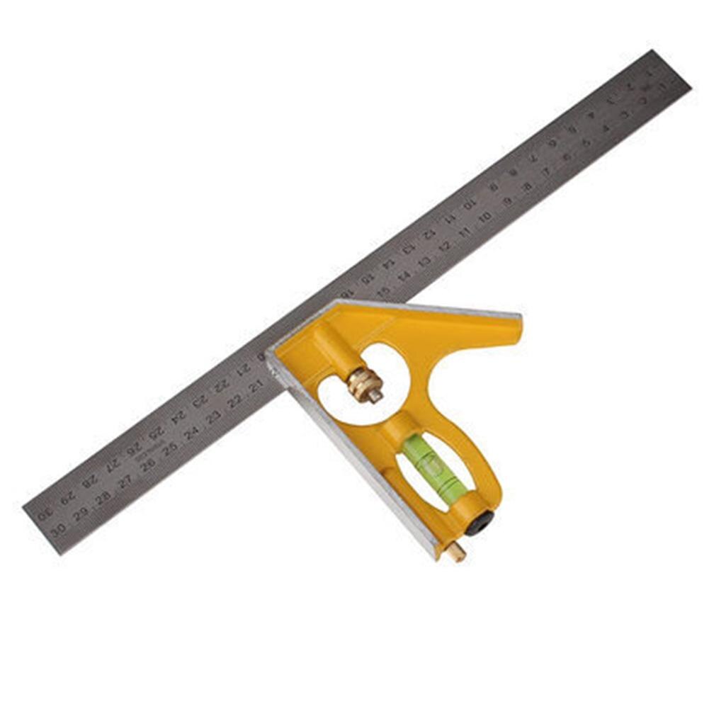 Regla ajustable de 0 a 180 grados, herramienta de medición de Ángulo Cuadrado de combinación de calibre multifunción, de acero inoxidable
