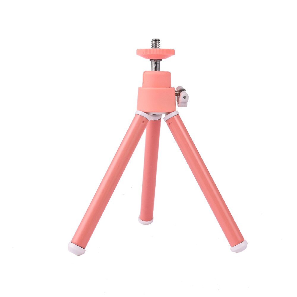 Draagbare Flexibele Tripod Stand Mobiele Telefoon Uitschuifbare Monopod Selfie Stabilizer Stand Voor Mini Camera Met Telefoon Clip Houder: 20cm Stand Pink