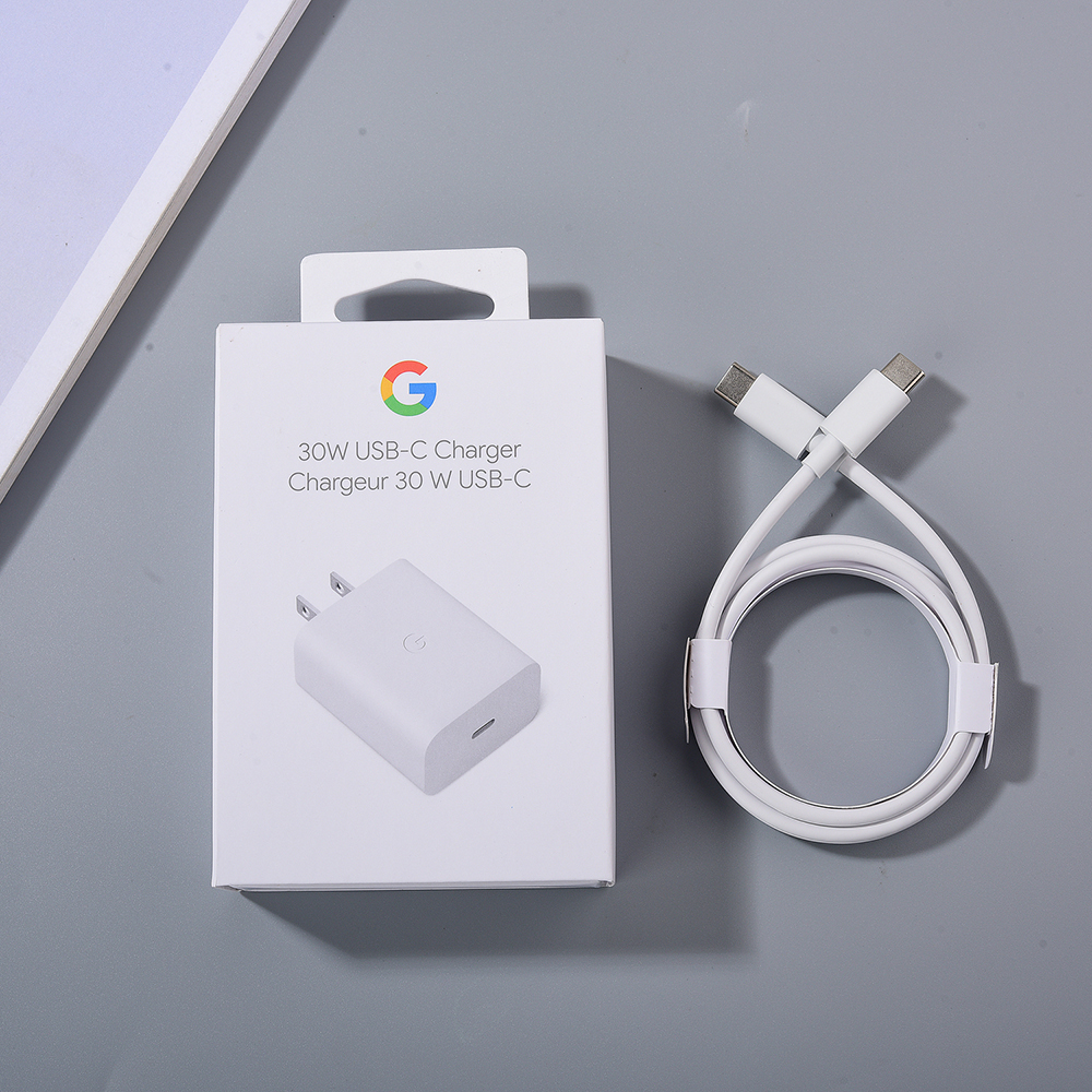 30w usb-c oplader til google pixel 9a 8a 7a 6a 5 pd hurtig vægopladningsadapter kompatibel med usb-c enheder 1m usb c til c kabel: De