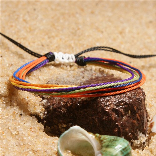 DIEZI Böhmen Ethnische Männer Weben Regenbogen glück freundschaft Armband Für Frauen Handgemachte Seil Armbänder Pulseras Mujer Schmuck: multi