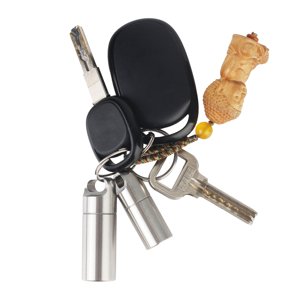 Roestvrij staal S M L pil opbergdoos met sleutelhanger afdichtringen camping EHBO hanger mini medicijndoos waterdicht draagbaar
