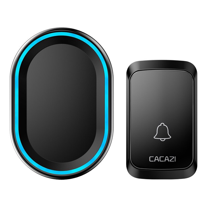 Smart Home Outdoor Wireless Doorbell Electronic Waterproof Intelligent Wireless Doorbell Remote Control Door Bell: Black / EU