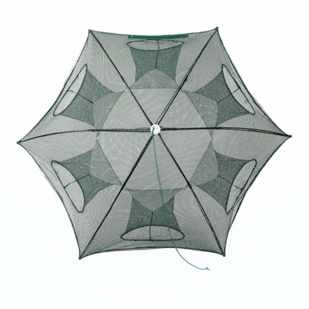 Hand-casting Automatic Fishing Net Shrimp Cage Nylon Foldable Crab Fish Trap Cast Netting Cast Folding Fishing Network 6 Holes
