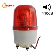 LTE-1101K Lampen Roterende Waarschuwingslampje Met Zoemer 110dB Rode Amber Groen Blauw Alarm Emergency Bolt Bodem Lamp 12V