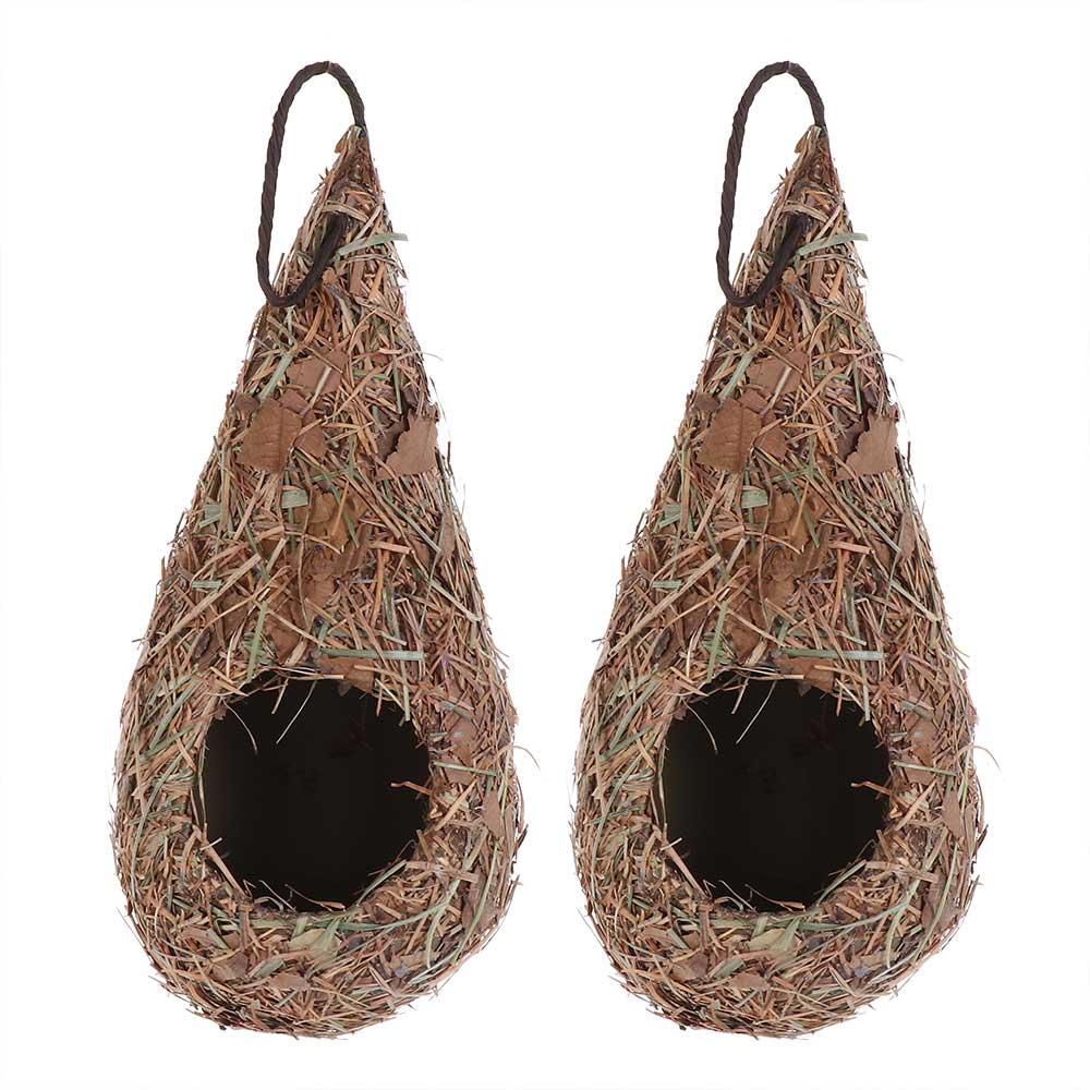 Natuurlijke Vogel Hut Voor Buiten Hand Geweven Roosting Nest Vogel Hut Voor Yard Decoratie Kolibrie Huis Vogel nest: 2Pcs A-Birds Nest