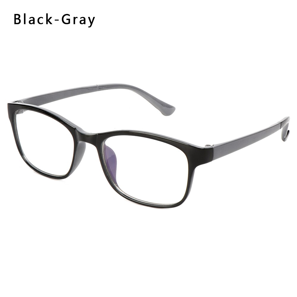 1PC Unisex UV400 Classic Anti-blue Rays Radiation Blocking Glasses Square Frames Clear Lens Computer Goggles Eyeglasses: Black-Gray