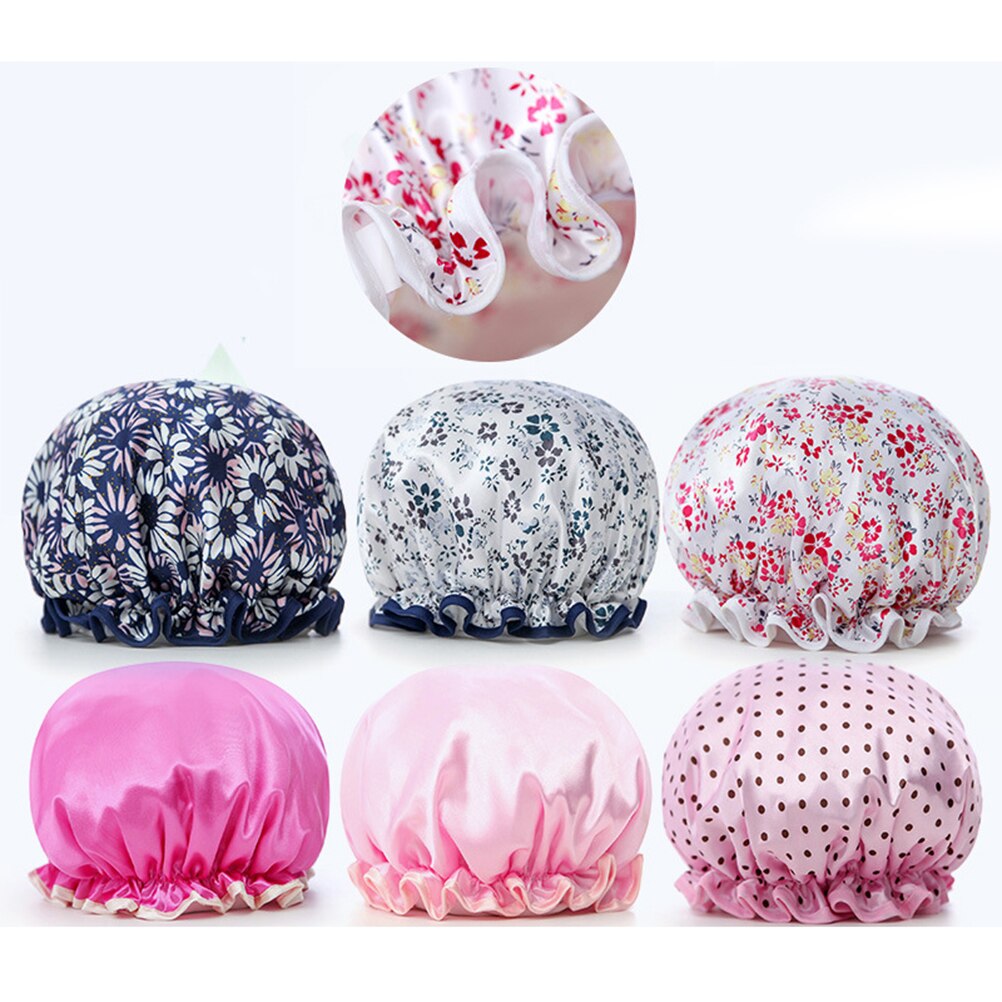 3PCS Elastic Bath Hat Bathroom Accessories Shower Caps for Bathroom Girls