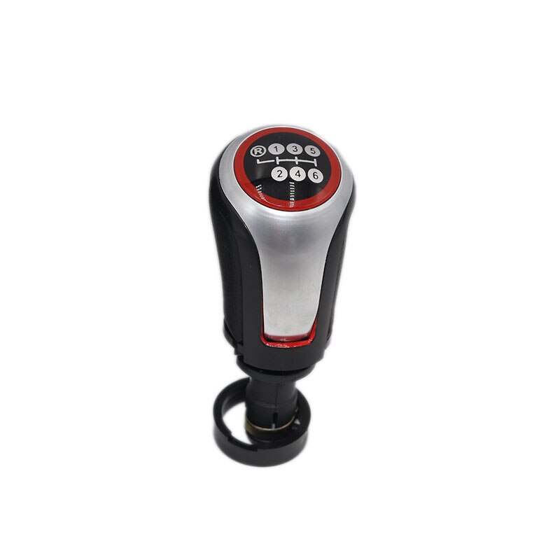 Cromado y cuero pomo de cambio de marchas para coche palanca Gaitor arranque cubierta para VW Golf 7 A7 MK7 VII GTI GTD: 6 speed knob