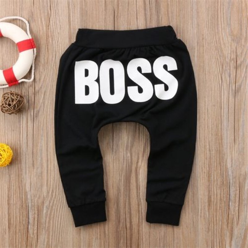 Baby Jongens Meisjes Broek Katoenen Broek Brief Boss Gedrukt Harembroek Casual Broek Baby Kleding