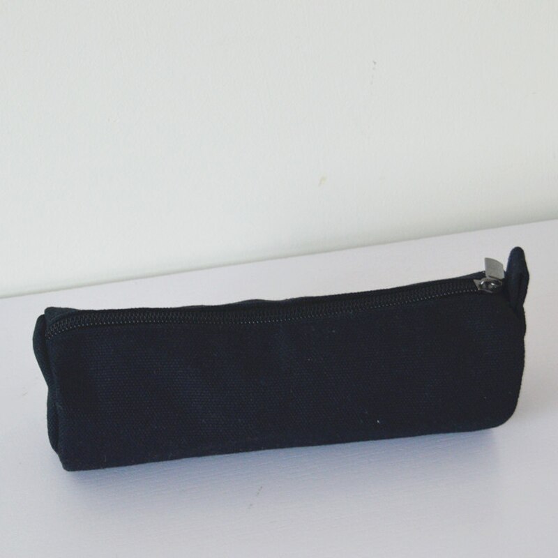 Prosty czarny biały piórnik materiały biurowe worek robić przechowywania szkolne o dużej pojemności materiał na płótnie piórnik: czarny