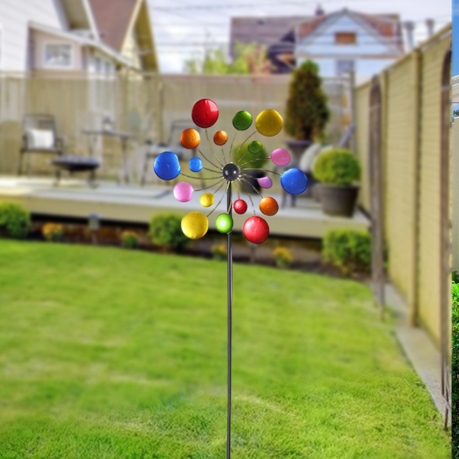 Rotating Windmill Housewarming Iron Wind Spinners Wind Sculptures for Landscape Patio Farmhouse Lawn Decor