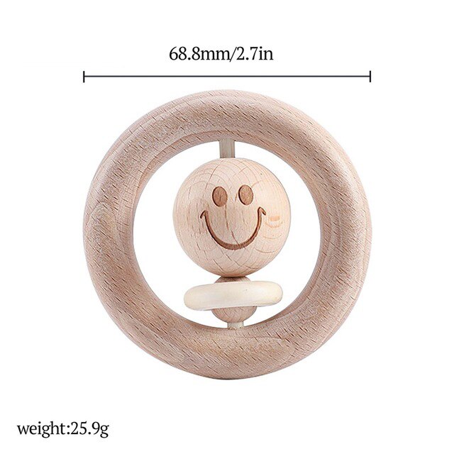 1Pc Baby Speelgoed Houten Rammelaar Dier Vogels Maan Ring Bpa Gratis Montessori Educatief Speelgoed Peuter Rammelaar Newnorn Voor kinderen Speelgoed: Small Rattle