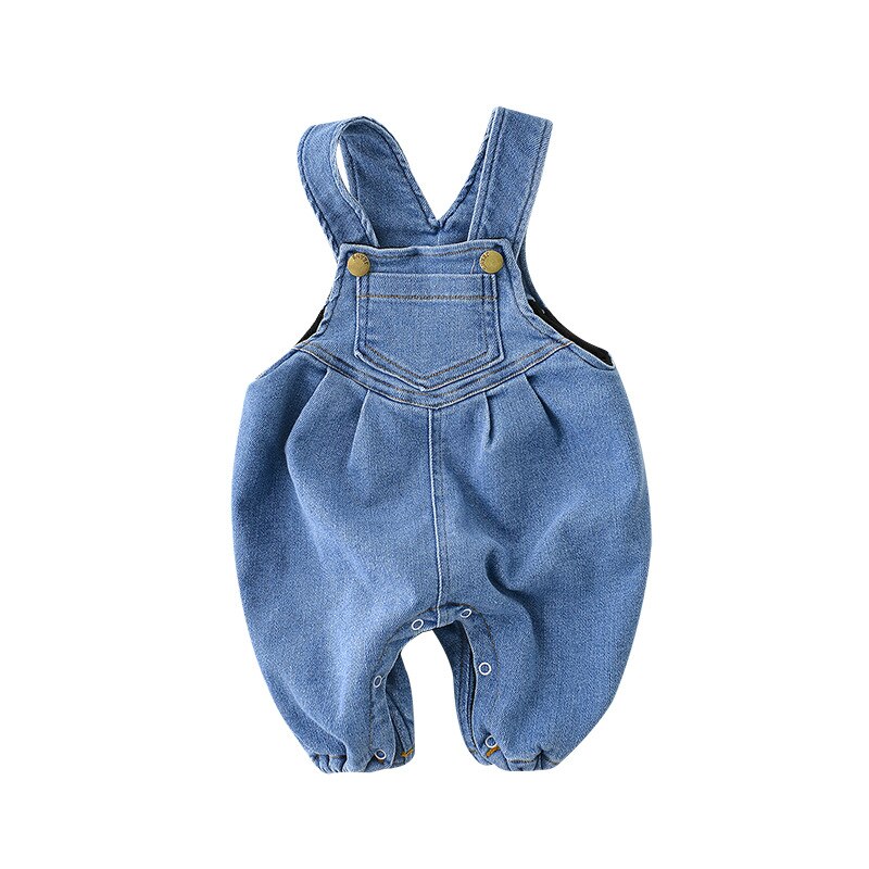 Winter Warm Baby Boy Girl Velvet Denim Overalls Pants Toddler Soft Jumpsuit Suspenders Blue Infant Overalls For Girls Boys