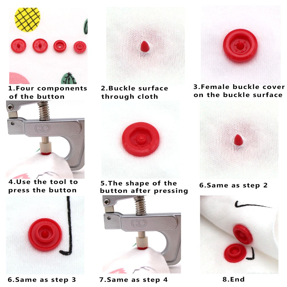 20Sets T3 KAM Round Snap Buttons Plastic Fasteners Press Buttons For Baby Clothes Buttons For DIY Crafts