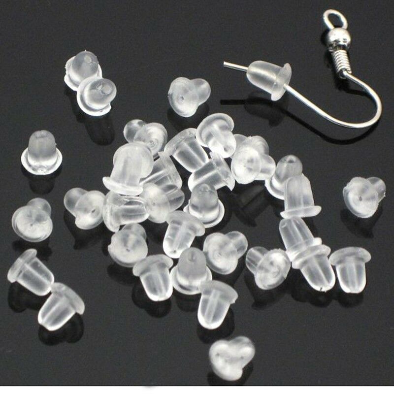 1000Pcs Silicone Rubber Earring Sluiting Transparante Oor Moer Inpluggen Oorbellen Diy Sieraden Bevindingen Accessoires Materialen