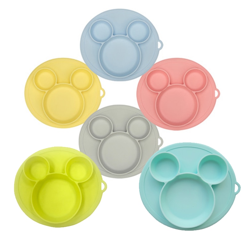 Plato de silicona para bebé, platos tipo tazón, alimentación de bebé, tazón de silicona, cubiertos de gel de sílice para bebé, vajilla para niño