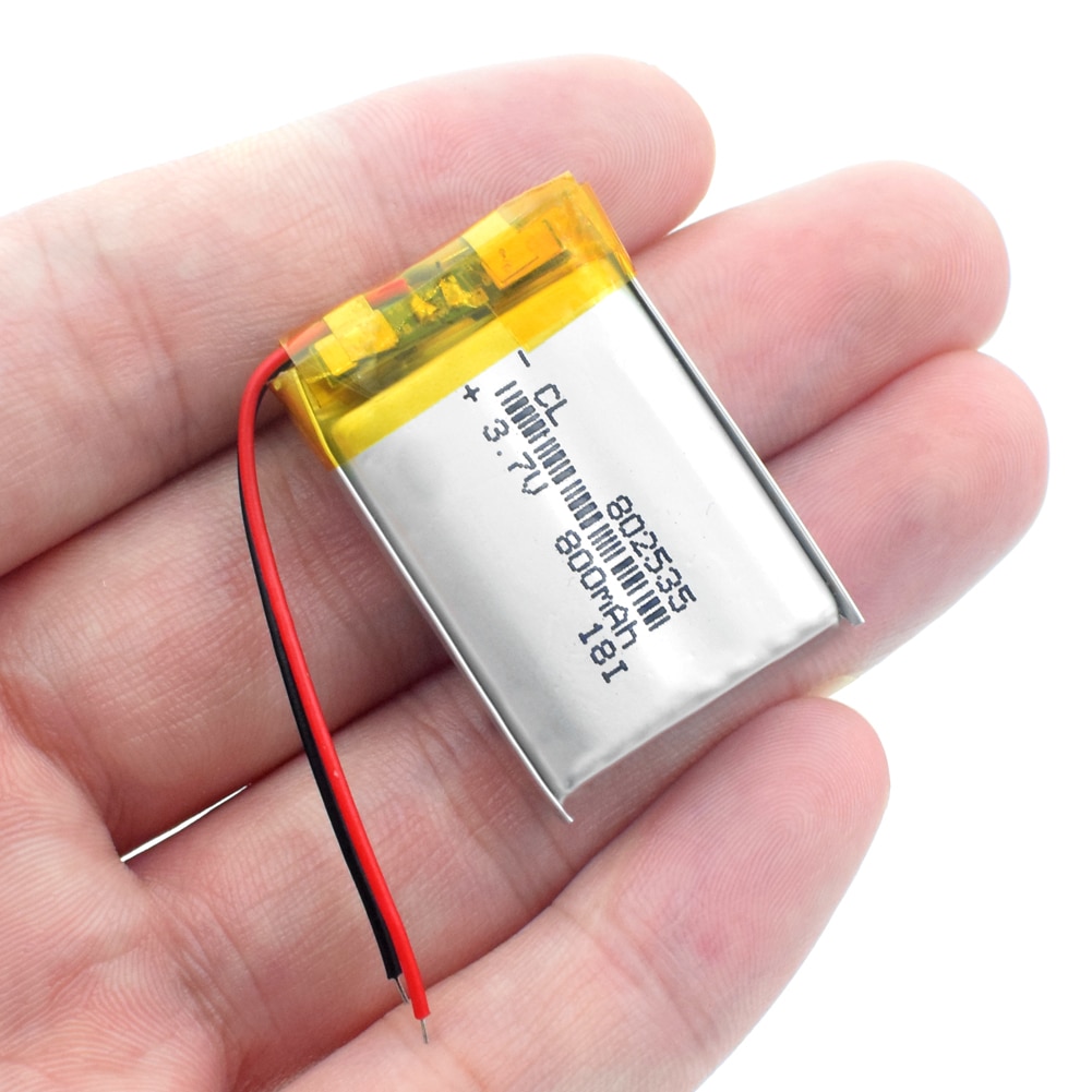 3.7V lithium battery 800MAH polymer battery 802535 For GPS MP3 MP4 MP5 LED Light PDA speakers small toy Rechargeable Li-ion Cell