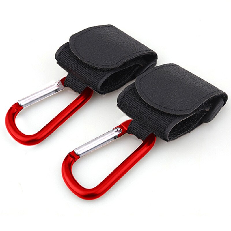 2 stuks/partij kinderwagenaccessoires multifunctionele baby bebes kinderwagen autohaak boodschappenwagen rekwisieten hanger metalen handige haak: Rood