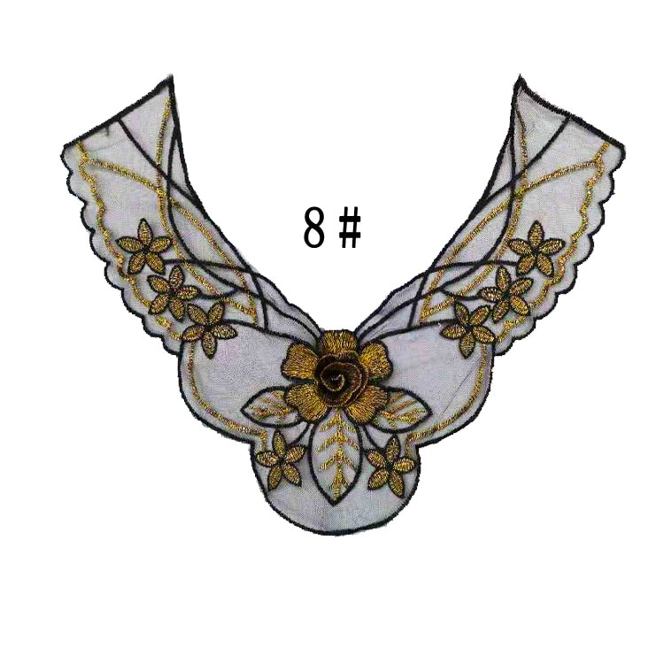 Zubehör bestickte spitze tuch schmelzen schwarz Gold kragen Gittergewebe: 3