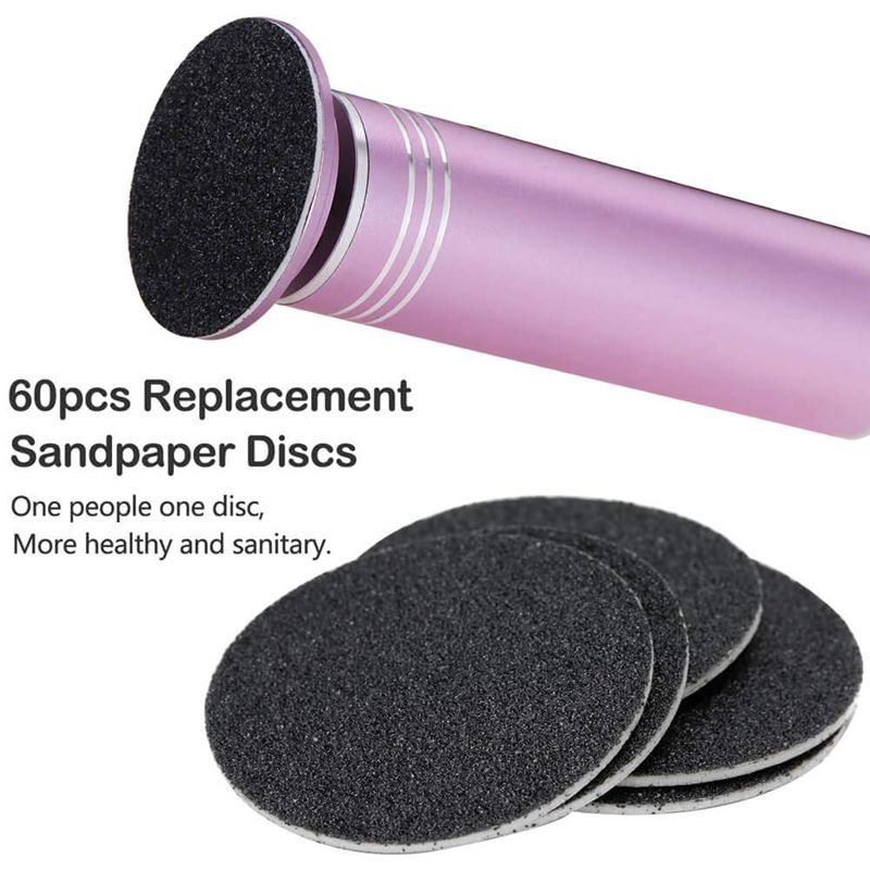 Eu plug verbeterde elektrische voet eeltverwijderaar met 60 stuks vervangende schuurpapier schijven ,2.5x krachtige elektronische voetvijl pedicure