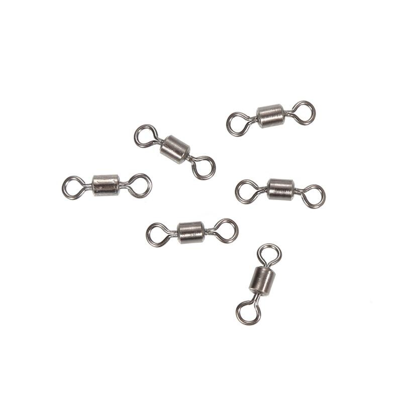 50 stk fiskestik svirvler solidt konnektor kugleleje snap fiskeri svirvler rullende rustfrit stål perler tilbehør 3#-8