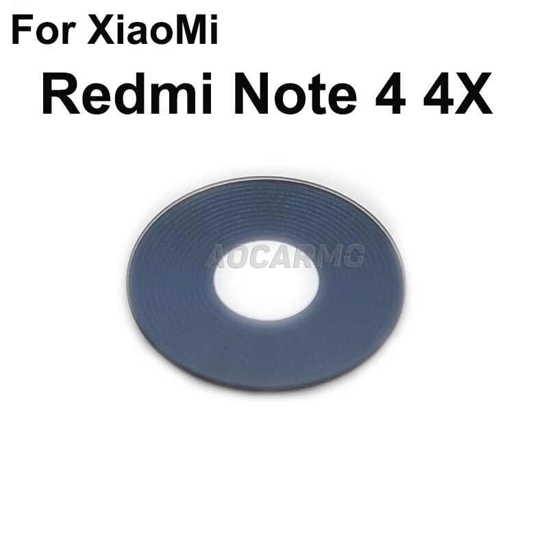 Aocarmo Rear Back Camera Lens Glass With Adhesive Sticker Replacement Part For XiaoMi Redmi Note 4 4X