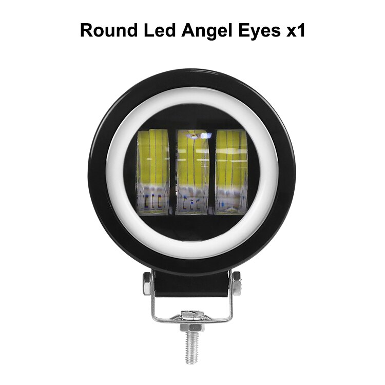 Nlpearl lysstang/arbejdslys 6d linse led angel eyes tågelygter led arbejdslys bar til 4 x 4 offroad lastbil båd atv led bar 12v 24v: 1 stk-ring-rund