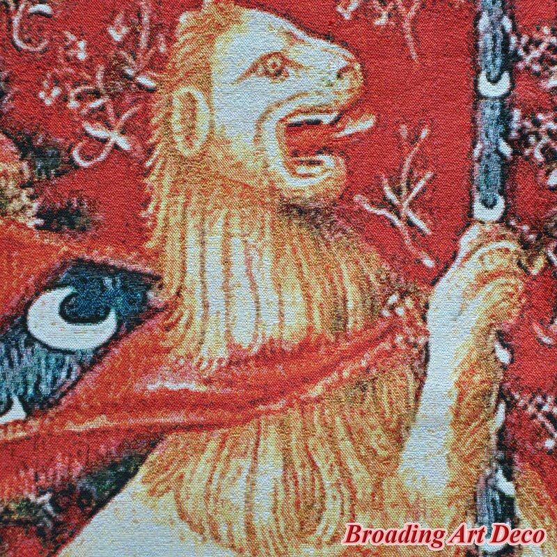 Pair of Unicorn &amp; Lion Medieval Art Tapestry Wall Hanging Jacquard Woven Home Decoration Polyester Wall Tapestries Size 98x76cm