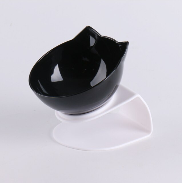 Miska dla kota karmnik dla psa podwójna doniczka automatyczne przechowywanie wody i antypoślizgowy podajnik dla zwierząt domowych: pojedynczy czarny