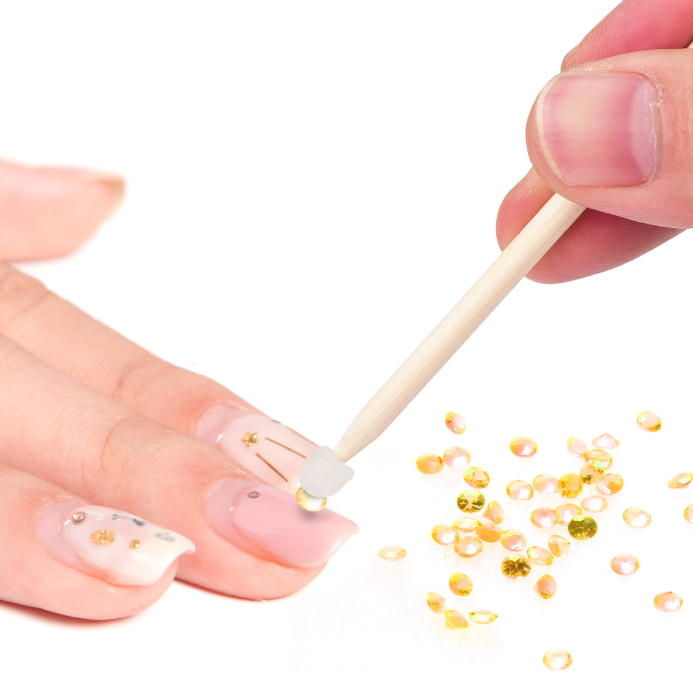 Nail Oranje Hout Cuticle Pusher Stok Set 100Pcs Dode Huid Remover Nail Art Decoratie Manicure Pedicure Dubbele Kanten Nail gereedschap