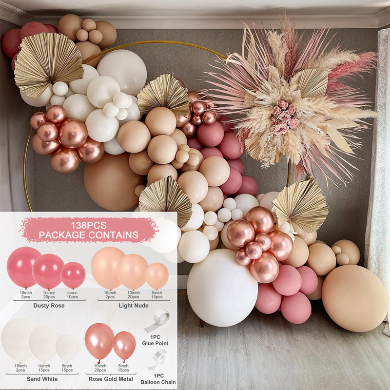 Kit de arco de guirnalda de Globos marrón café albaricoque, decoraciones para de cumpleaños y boda, suministros de Baby Shower para niños, Globos de látex