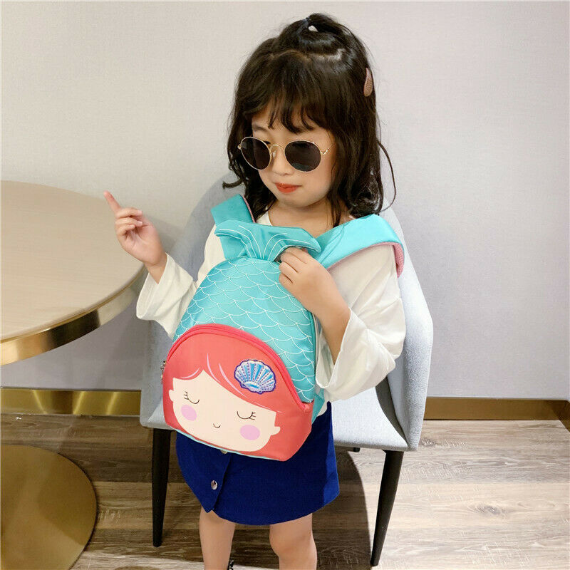 Peuter Kids Kinderen Meisjes 3D Cartoon Mermaid Rugzak Schooltas Schoudertas Rugzak Meisjes