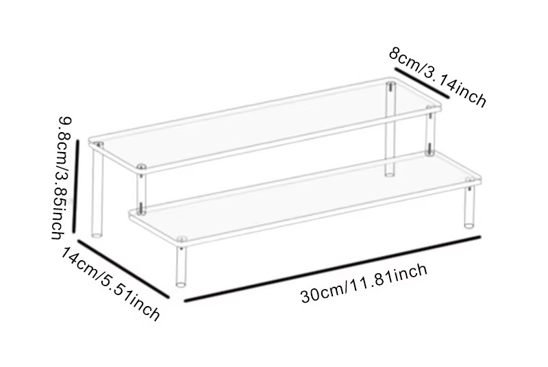 1 Set Display Stand Rack Oogschaduw Parfum Organizer Dozen Transparant Meerlaags Acryl Opbergrekken Desktop Cosmetica Plank: YELLOW