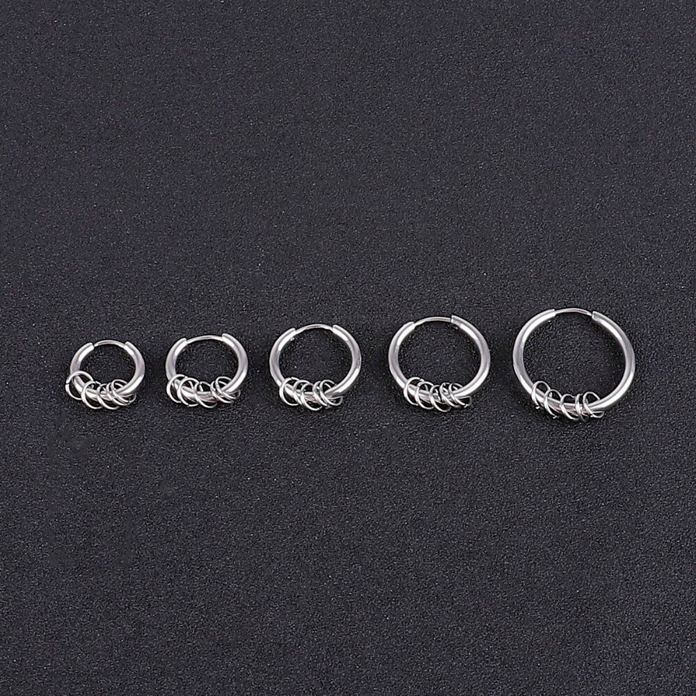 1PC boucles d'oreilles hommes rond titane acier boucles d'oreilles hommes bijoux accessoires Hipster Rock Style Punk cercle boucles d'oreilles hommes