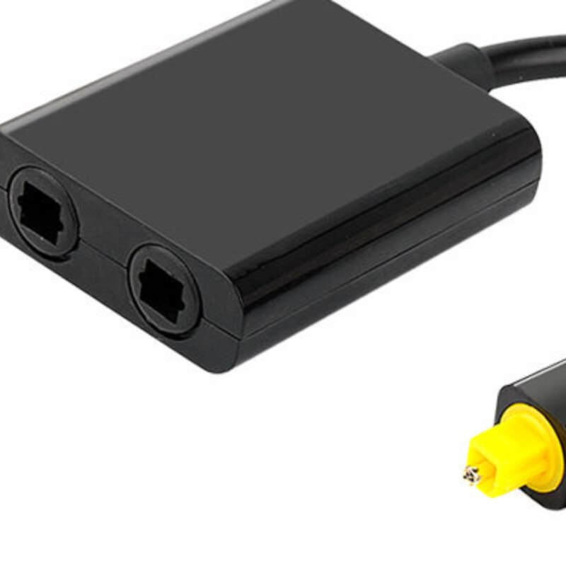 Digital SPDIF Optical Audio Splitter 2 Way Toslink Splitter Adapter 1 Input 2 Output SPDIF Optical Cable Splitter Hub