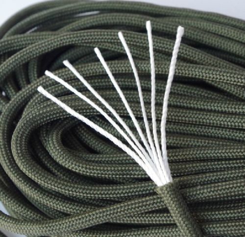 Corde paracorde pour Parachute, 30 pieds, 350lb, avec 7 brins, 4mm de diamètre, pour Camping, randonnée, extérieur, maison, tricot, couleur unie, 9.1M