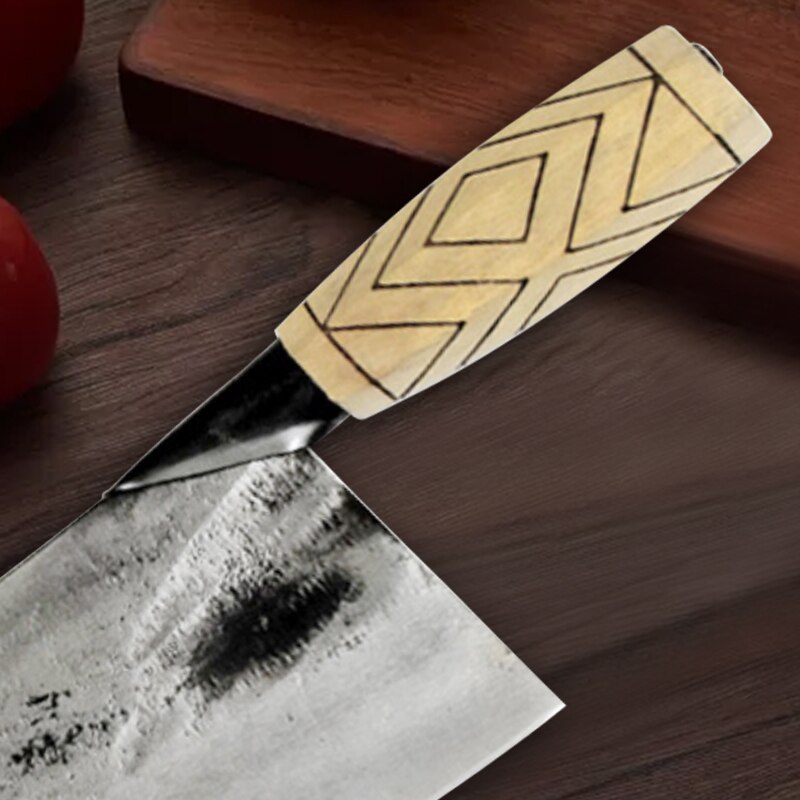 Kitchen Knife Handmade Forged Chinese Chef Knife Cleaver Meat Chopping Fish Filleting Vegetable Cutting High Carbon Clad Steel